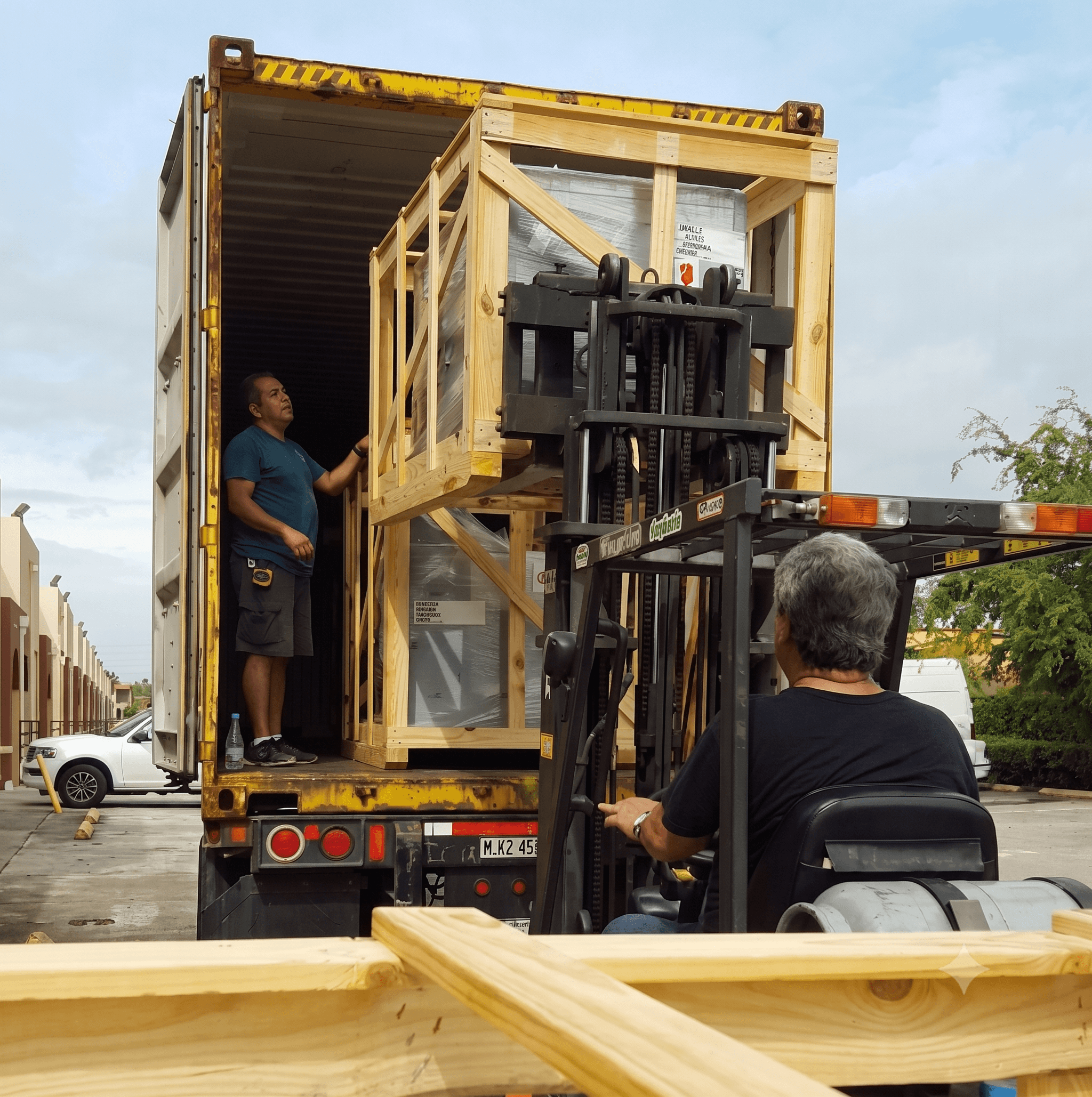 Operación de carga de acXpress en bodega de Miami